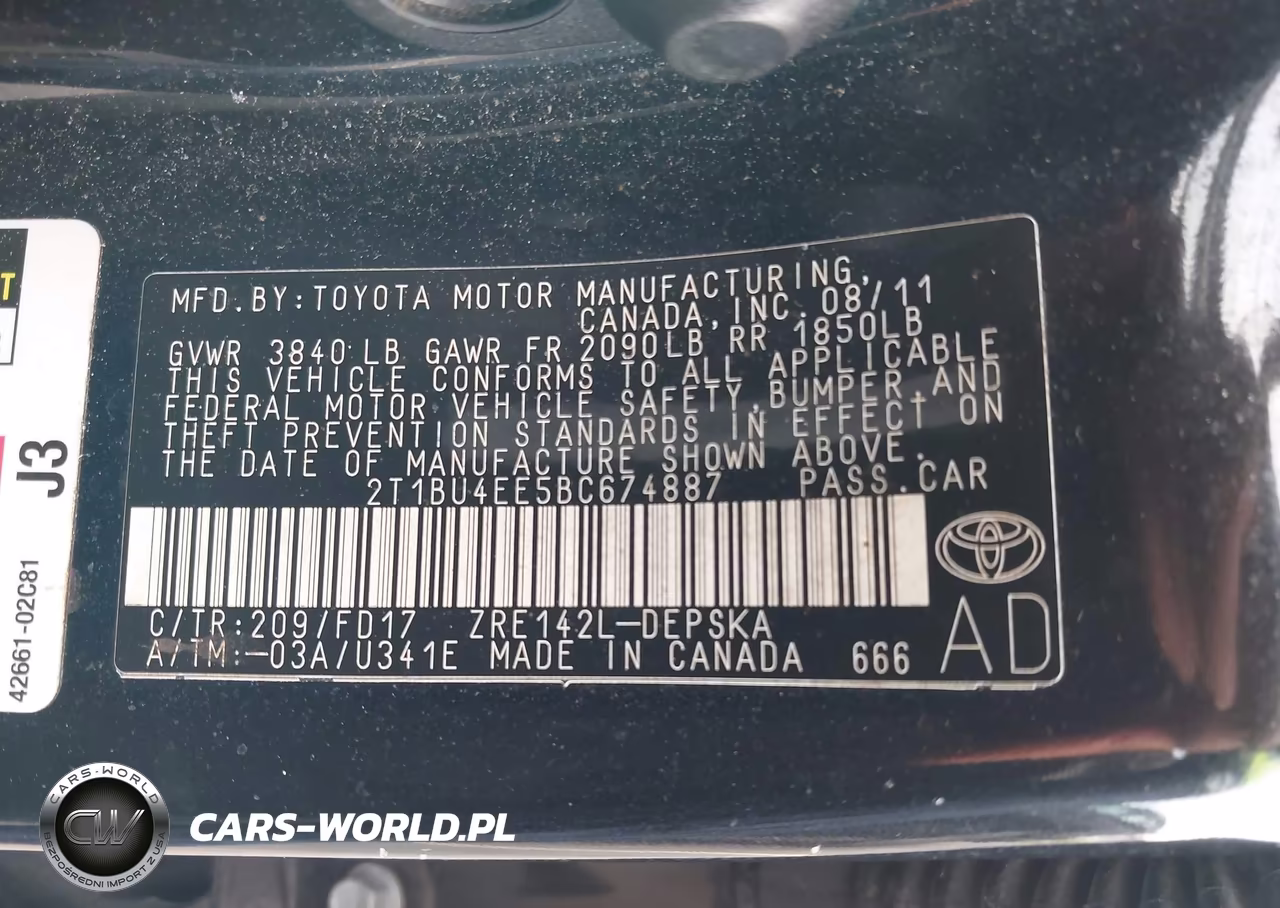 2011 Toyota Corolla S VIN:2T1BU4EE5BC674887 - 9
