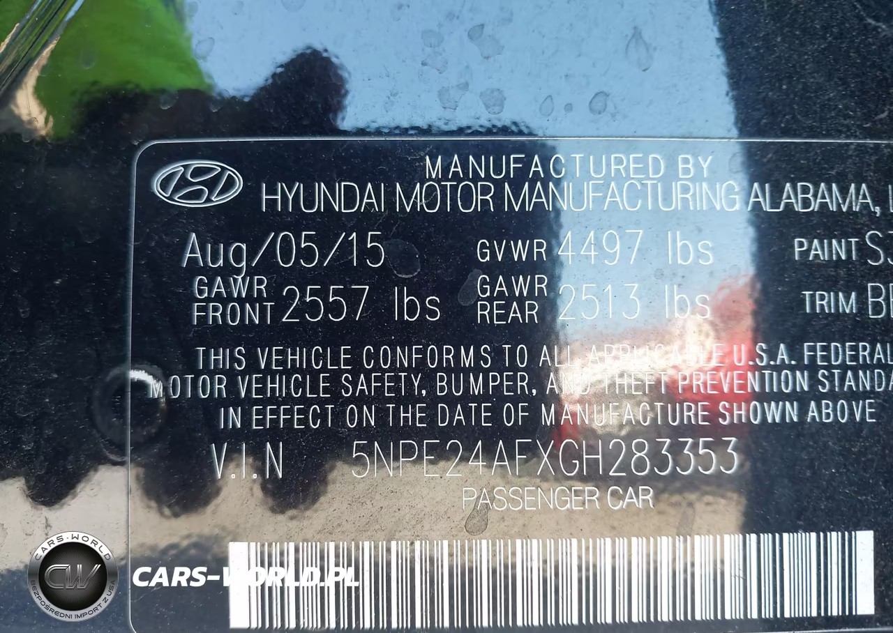 2016 Hyundai Sonata Se VIN:5NPE24AFXGH283353 - 9
