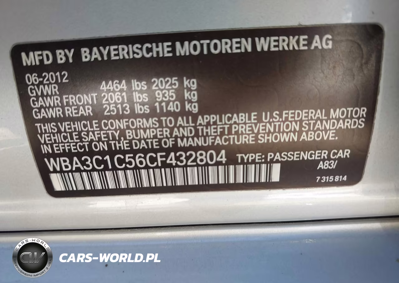 2012 BMW 328I VIN:WBA3C1C56CF432804 - 9