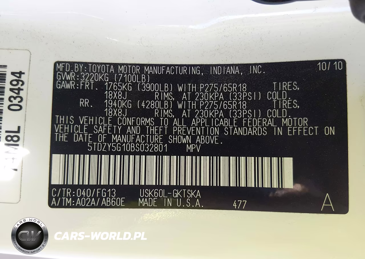 2011 Toyota Sequoia Sr5 5.7L V8 VIN:5TDZY5G10BS032801 - 9