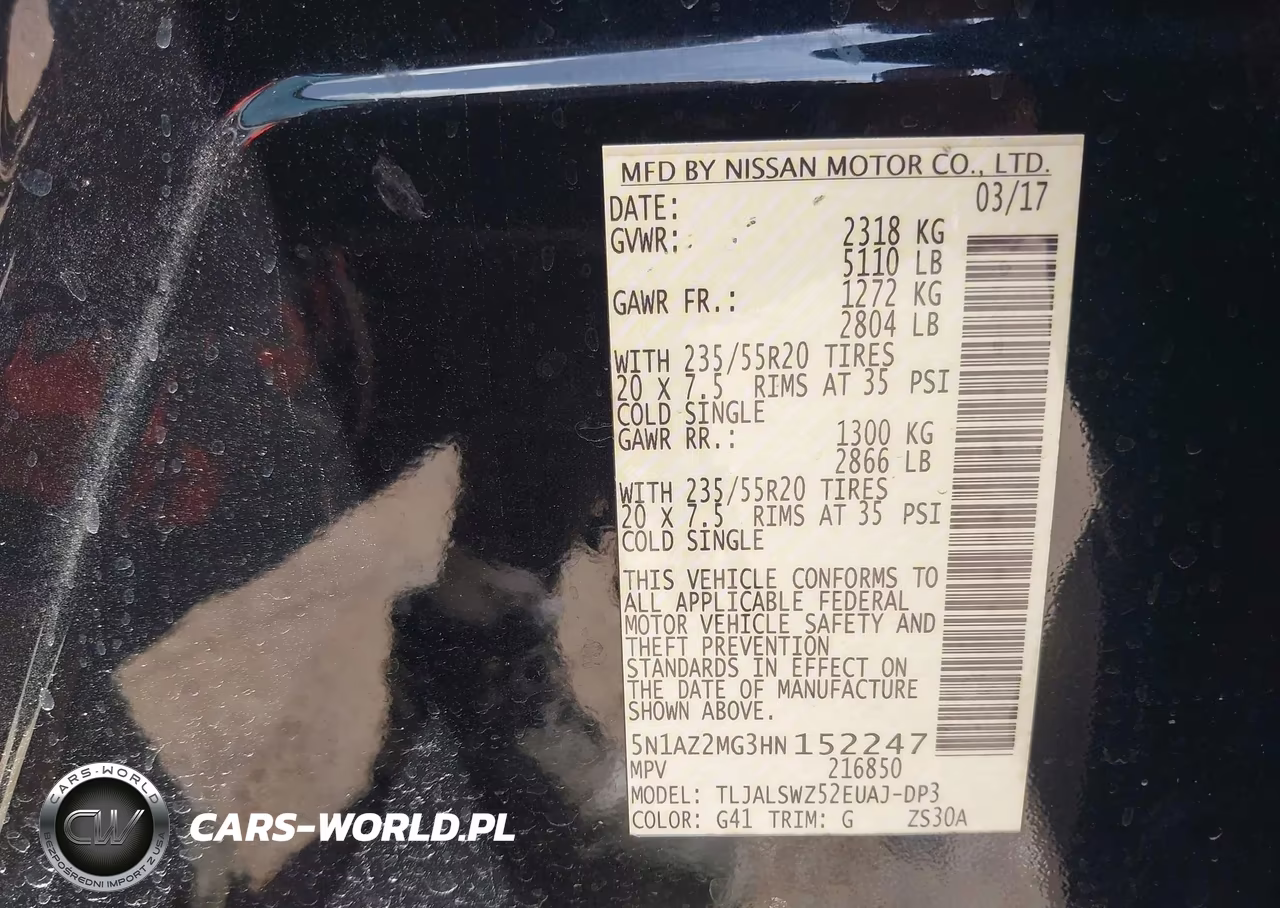 2017 Nissan Murano Platinum VIN:5N1AZ2MG3HN152247 - 9