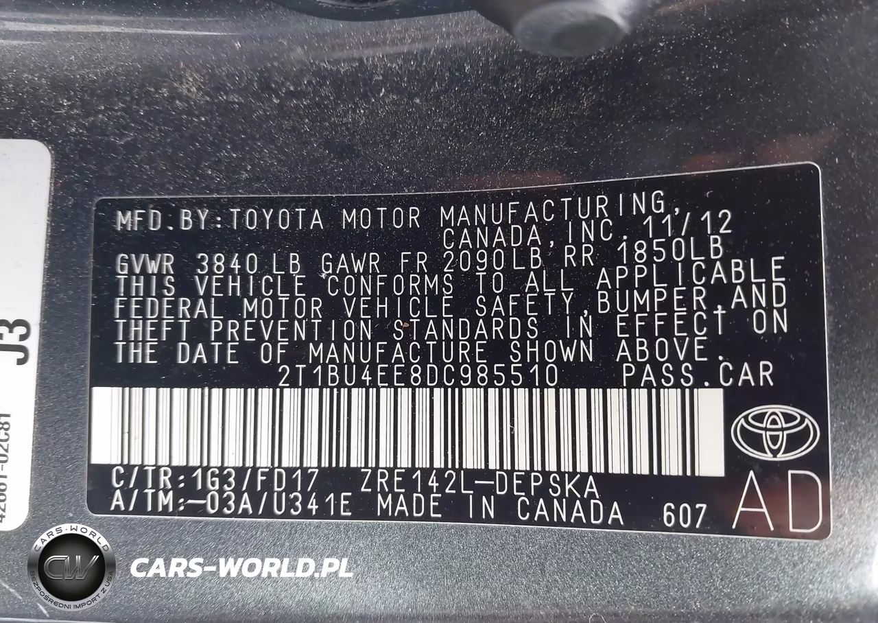 2013 Toyota Corolla S VIN:2T1BU4EE8DC985510 - 9