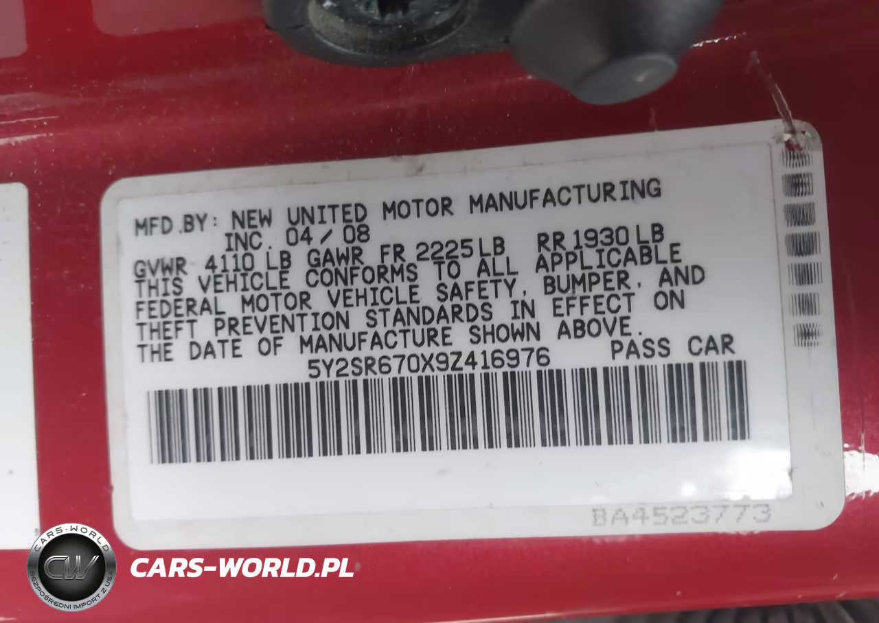 2009 Pontiac Vibe Gt VIN:5Y2SR670X9Z416976 - 9