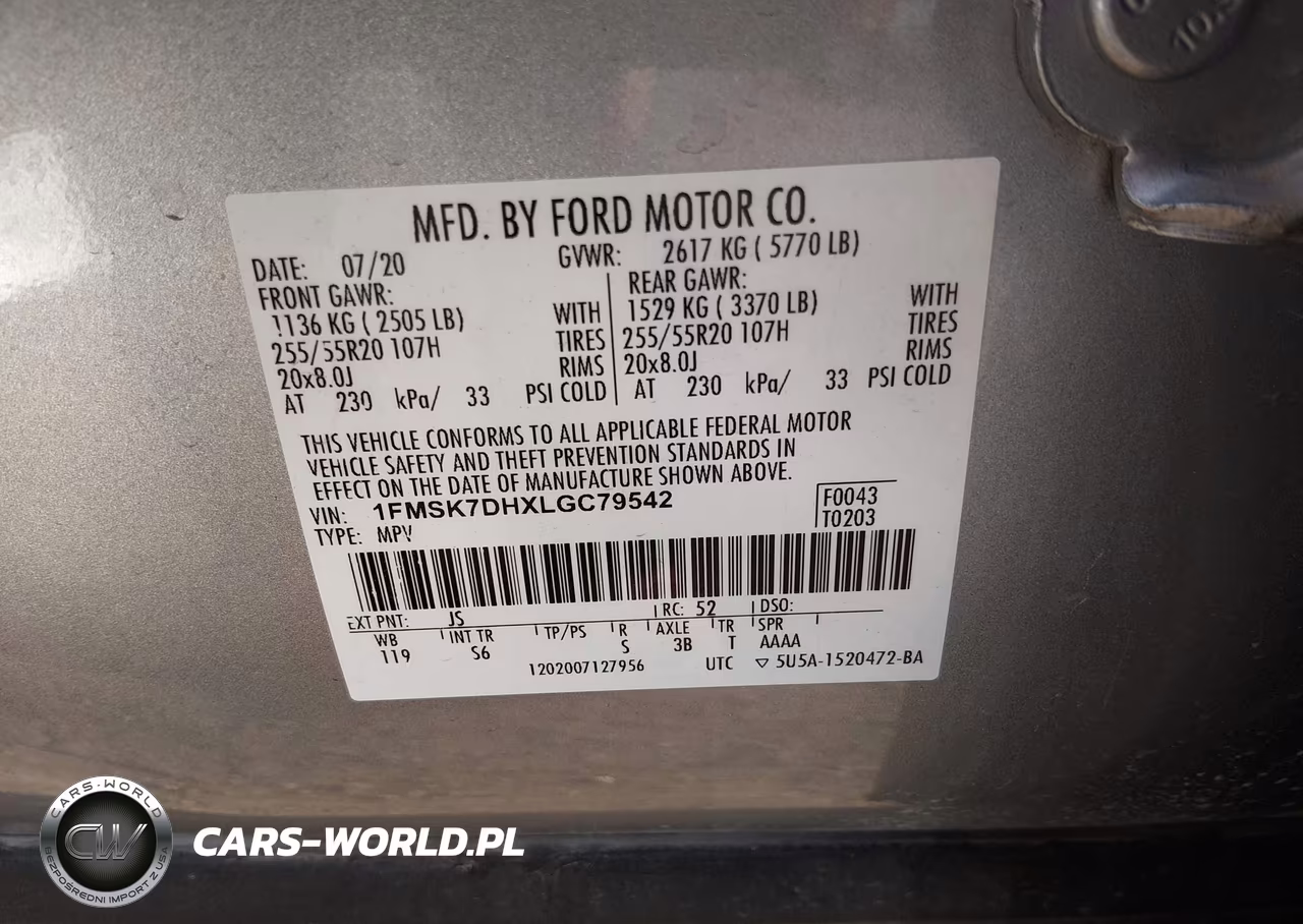 2020 Ford Explorer Xlt VIN:1FMSK7DHXLGC79542 - 9