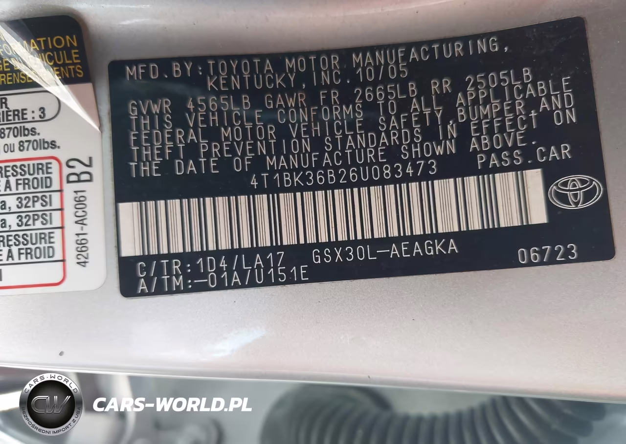 2006 Toyota Avalon Xls VIN:4T1BK36B26U083473 - 9