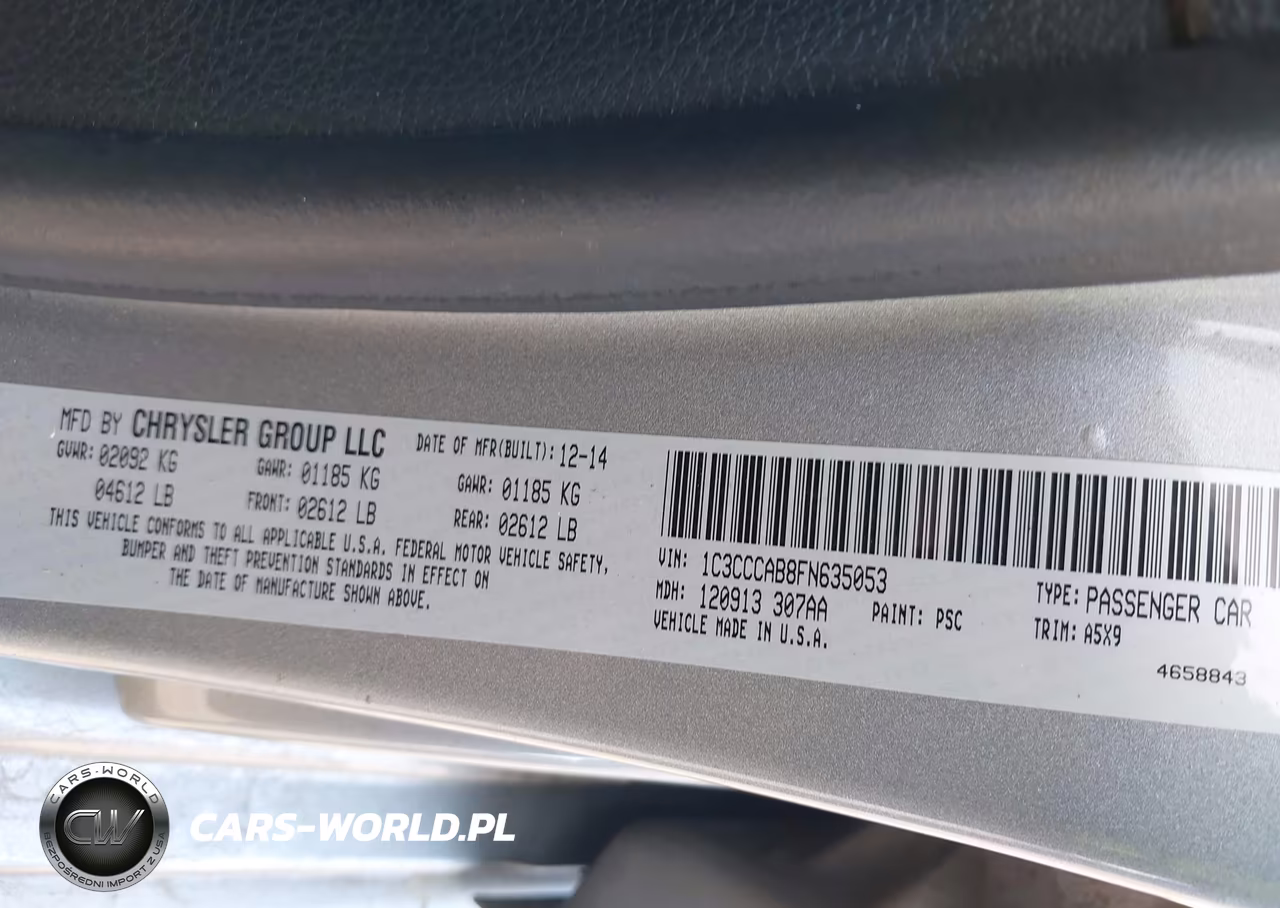 2015 Chrysler 200 Limited VIN:1C3CCCAB8FN635053 - 9