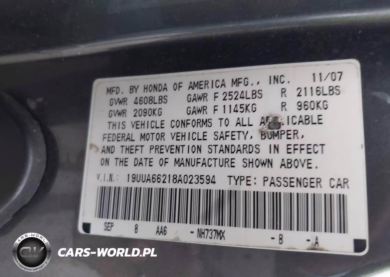 2008 Acura Tl 3.2 VIN:19UUA66218A023594 - 9