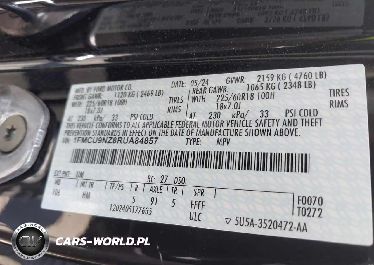 2024 Ford Escape St-Line Select VIN:1FMCU9NZ8RUA84857 - 9