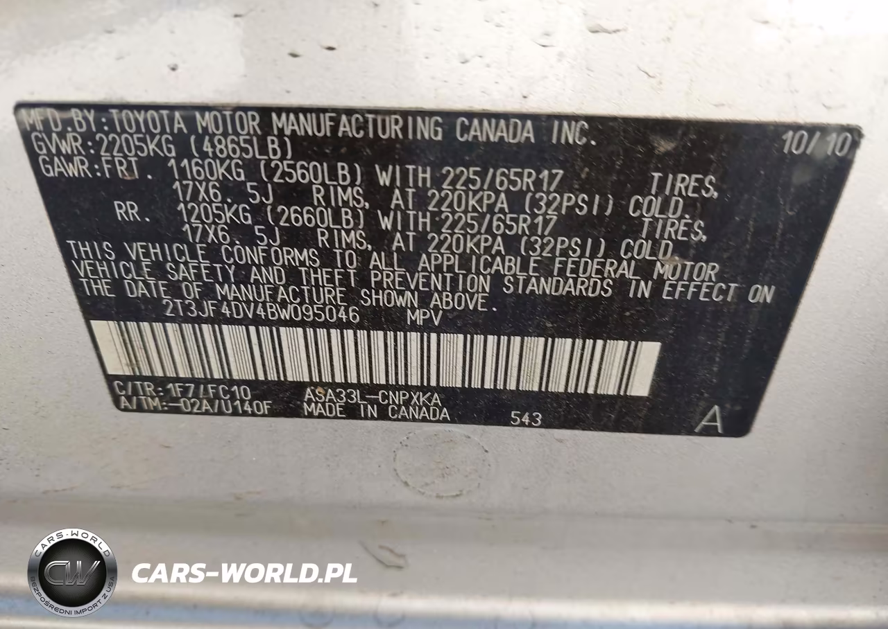 2011 Toyota Rav4 VIN:2T3JF4DV4BW095046 - 9
