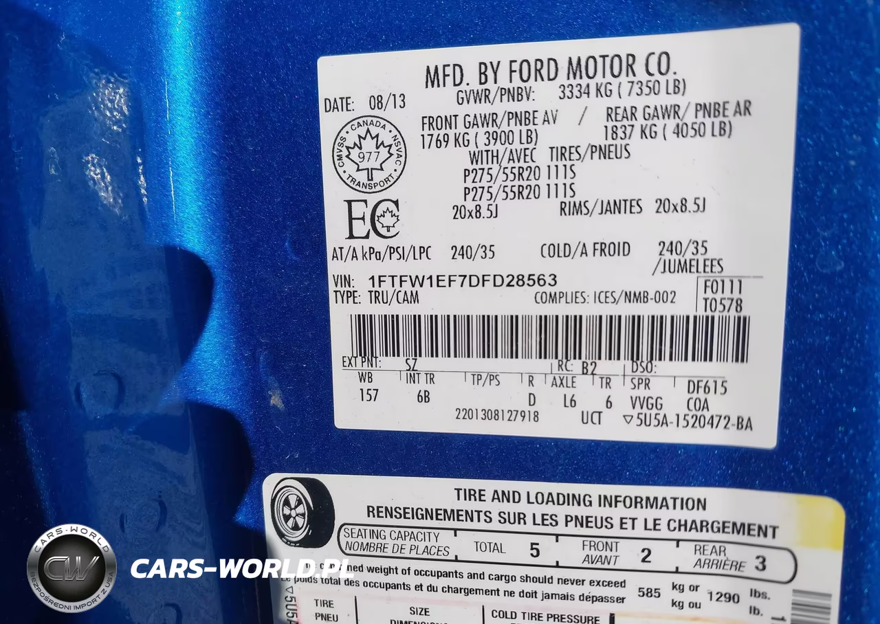 2013 Ford F-150 Fx4 VIN:1FTFW1EF7DFD28563 - 9