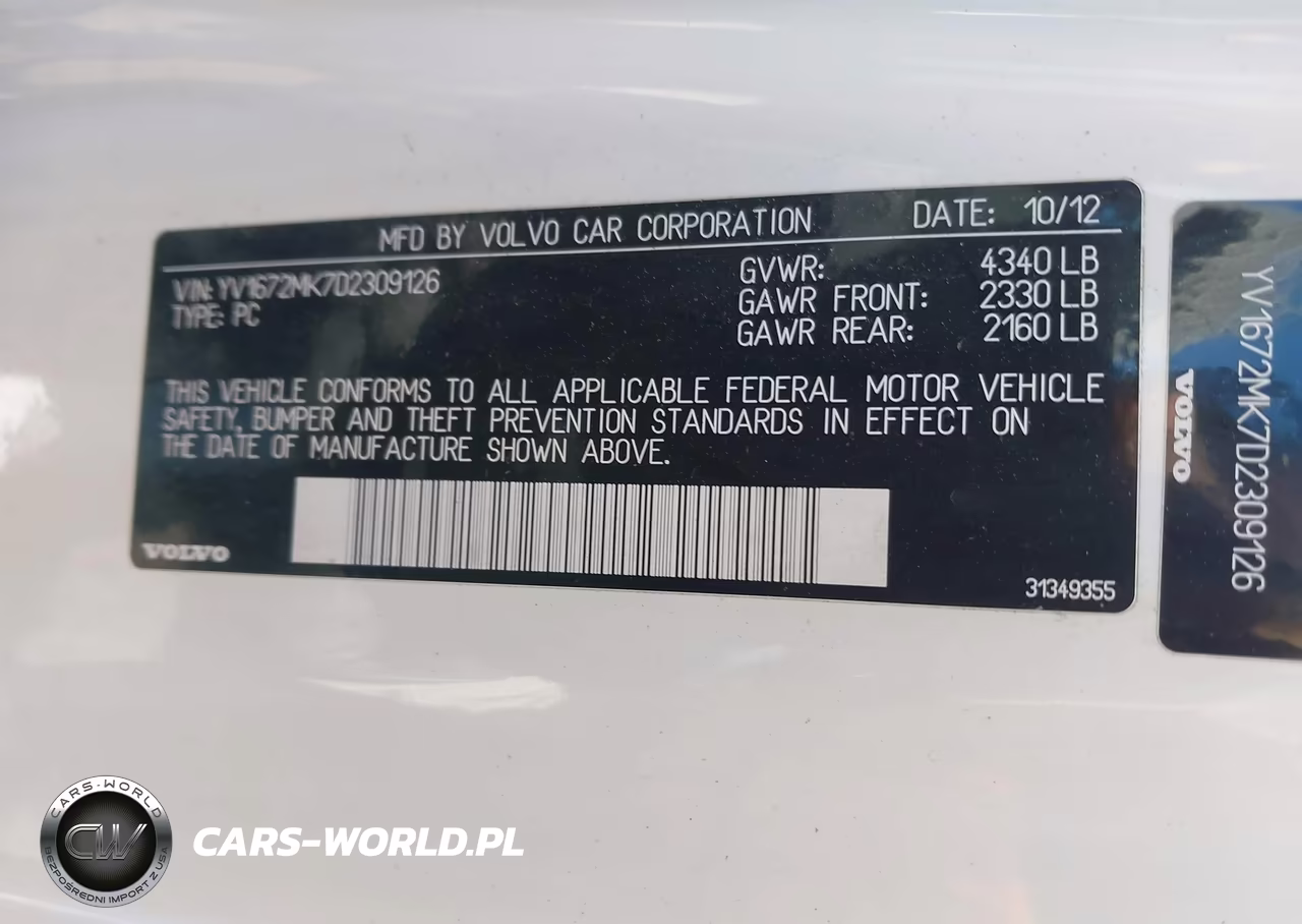 2013 Volvo C30 T5-T5 Platinum-T5 Premier-T5 Premier Plus-T5 R-Design-T5 R-Design Platinum-T5 R-Design Premier VIN:YV1672MK7D2309126 - 9