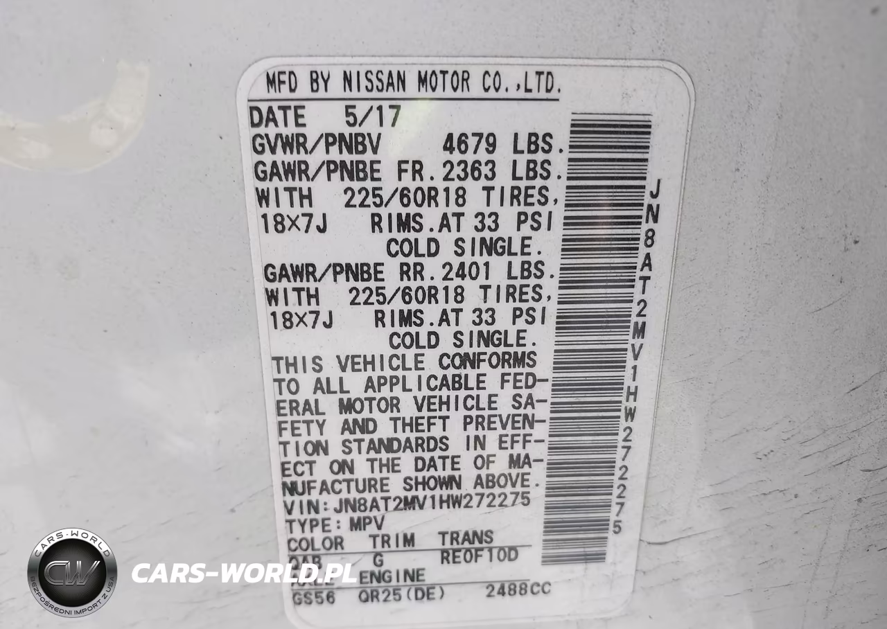 2017 Nissan Rogue Sl VIN:JN8AT2MV1HW272275 - 9