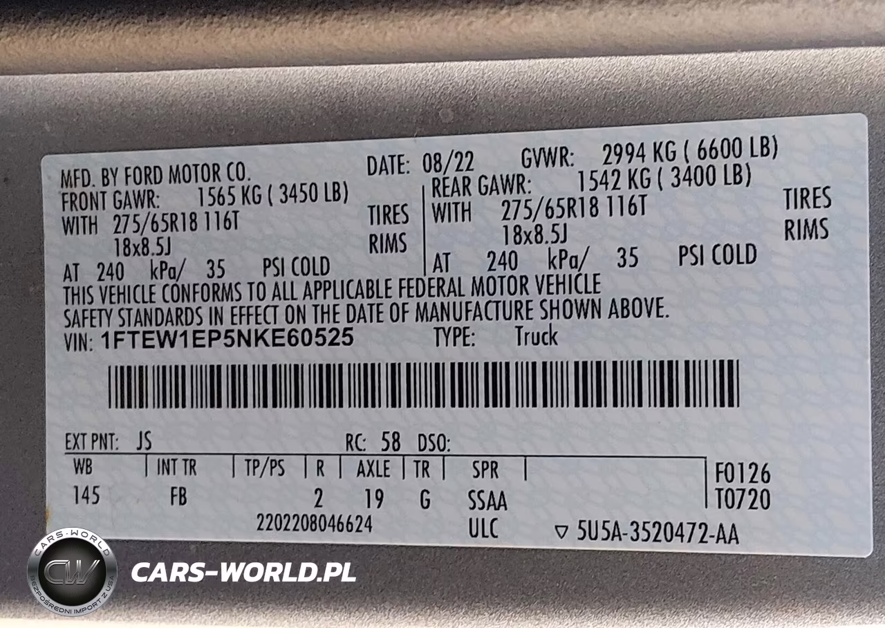 2022 Ford F-150 Xlt VIN:1FTEW1EP5NKE60525 - 9