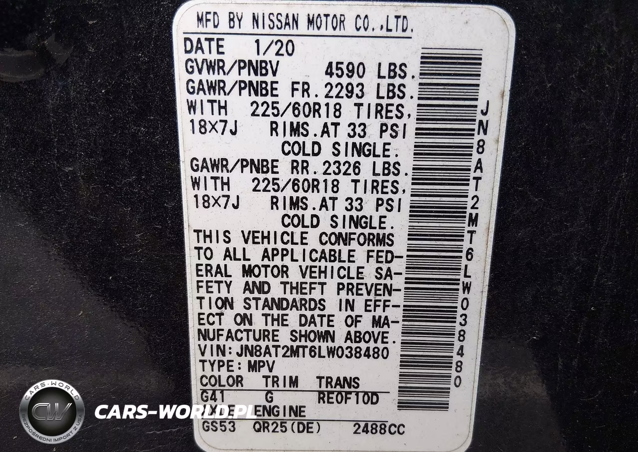 2020 Nissan Rogue Sv Fwd VIN:JN8AT2MT6LW038480 - 9