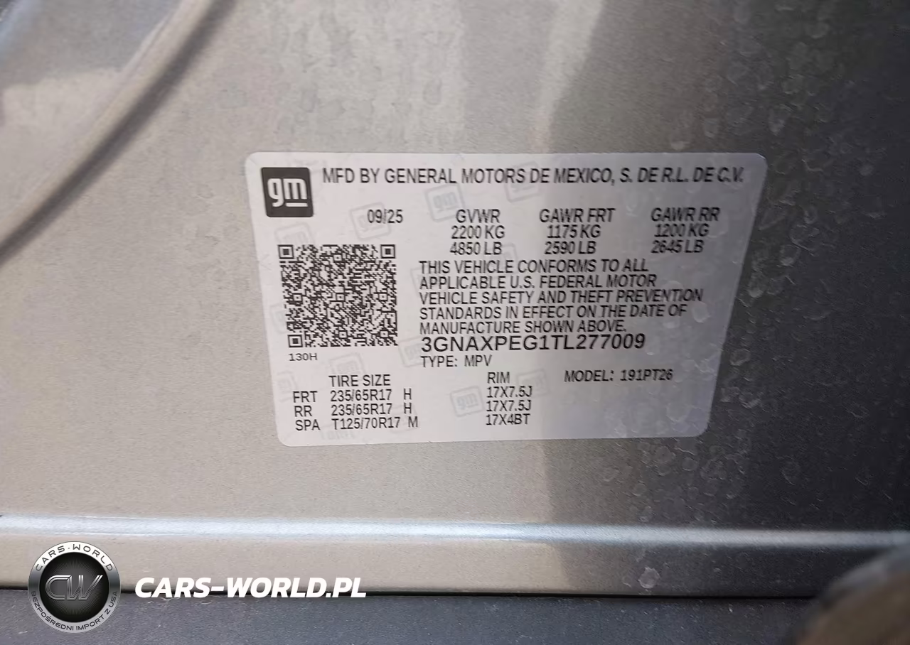 2026 Chevrolet Equinox Awd Lt VIN:3GNAXPEG1TL277009 - 9