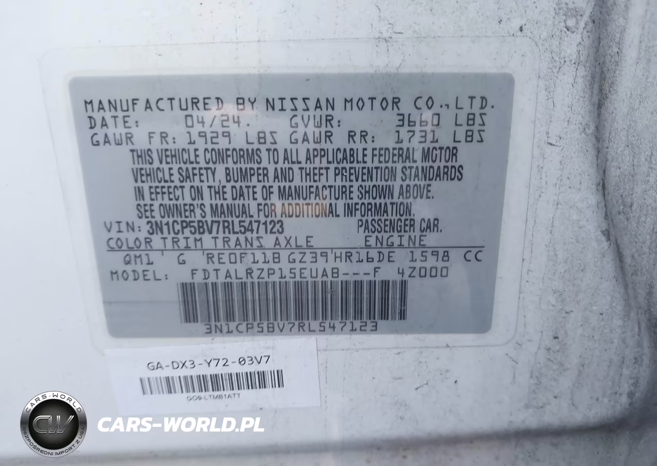 2024 Nissan Kicks S Xtronic Cvt VIN:3N1CP5BV7RL547123 - 9