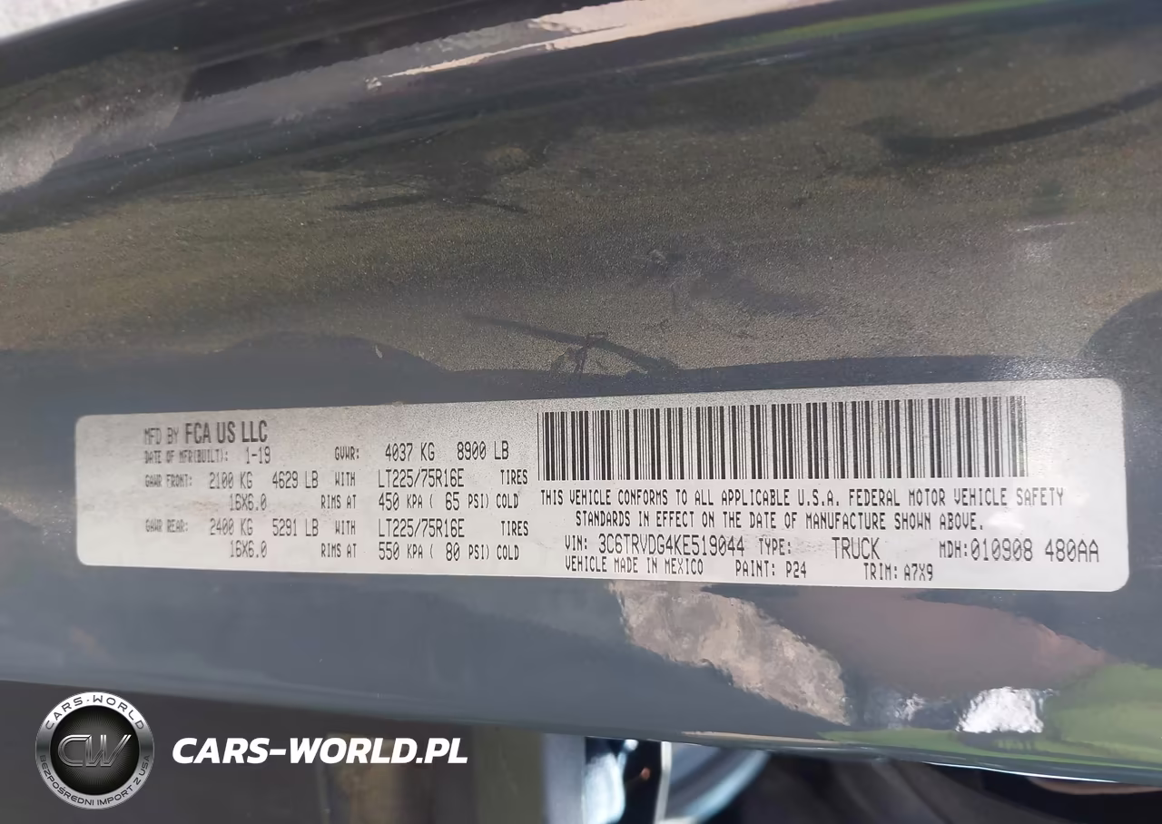 2019 Ram Promaster 2500 VIN:3C6TRVDG4KE519044 - 9