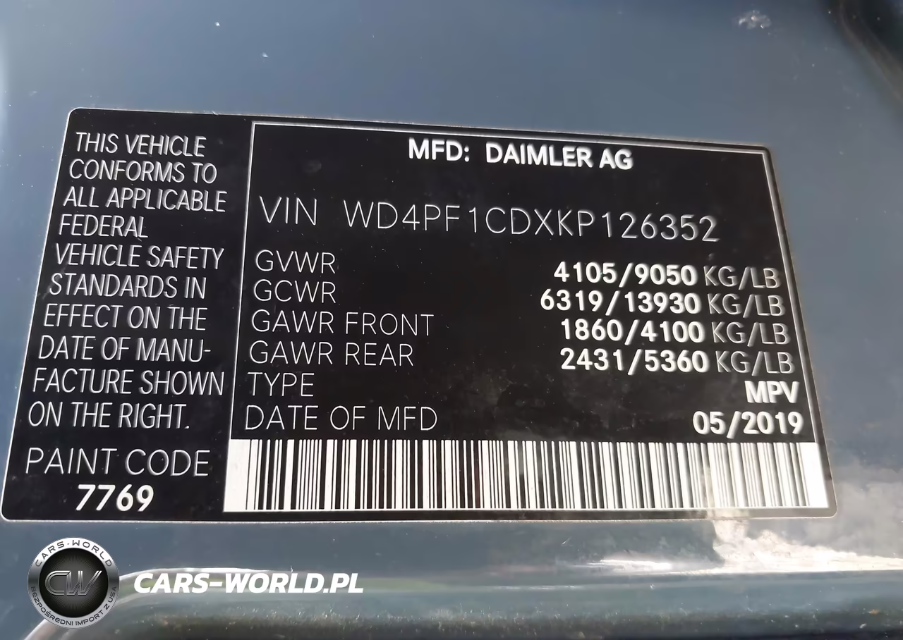 2019 Mercedes-Benz Sprinter 2500 High Roof V6 VIN:WD4PF1CDXKP126352 - 9