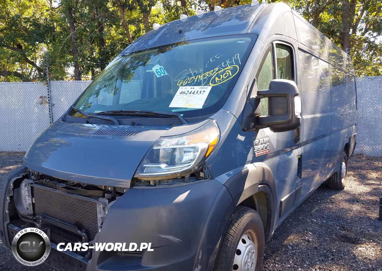 2019 Ram Promaster 3500 Cargo Van High Roof 159 Wb Ext VIN:3C6URVJG0KE555449 - 2