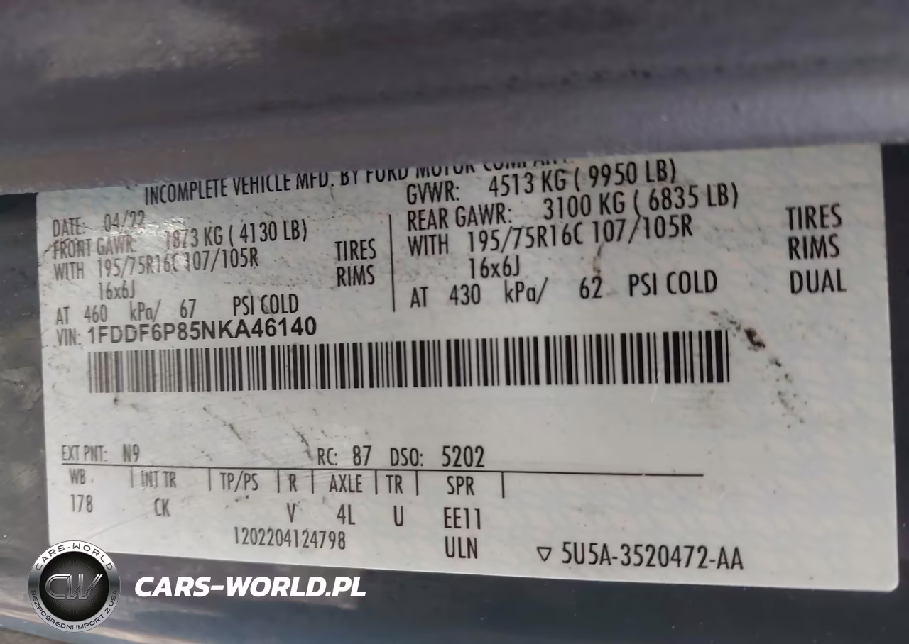 2022 Ford Transit-350 Cutaway VIN:1FDDF6P85NKA46140 - 8