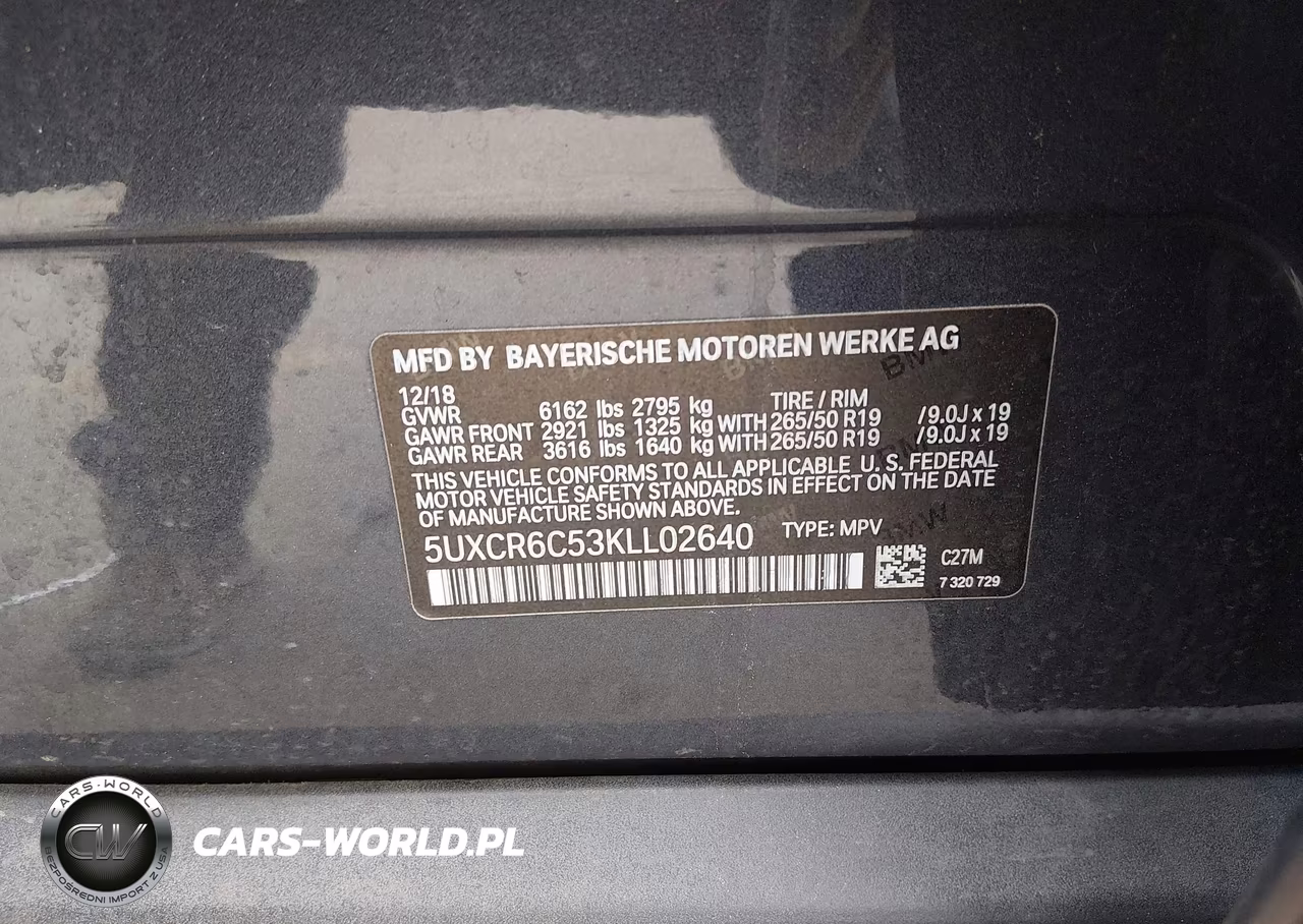 2019 BMW X5 xDrive40I VIN:5UXCR6C53KLL02640 - 9