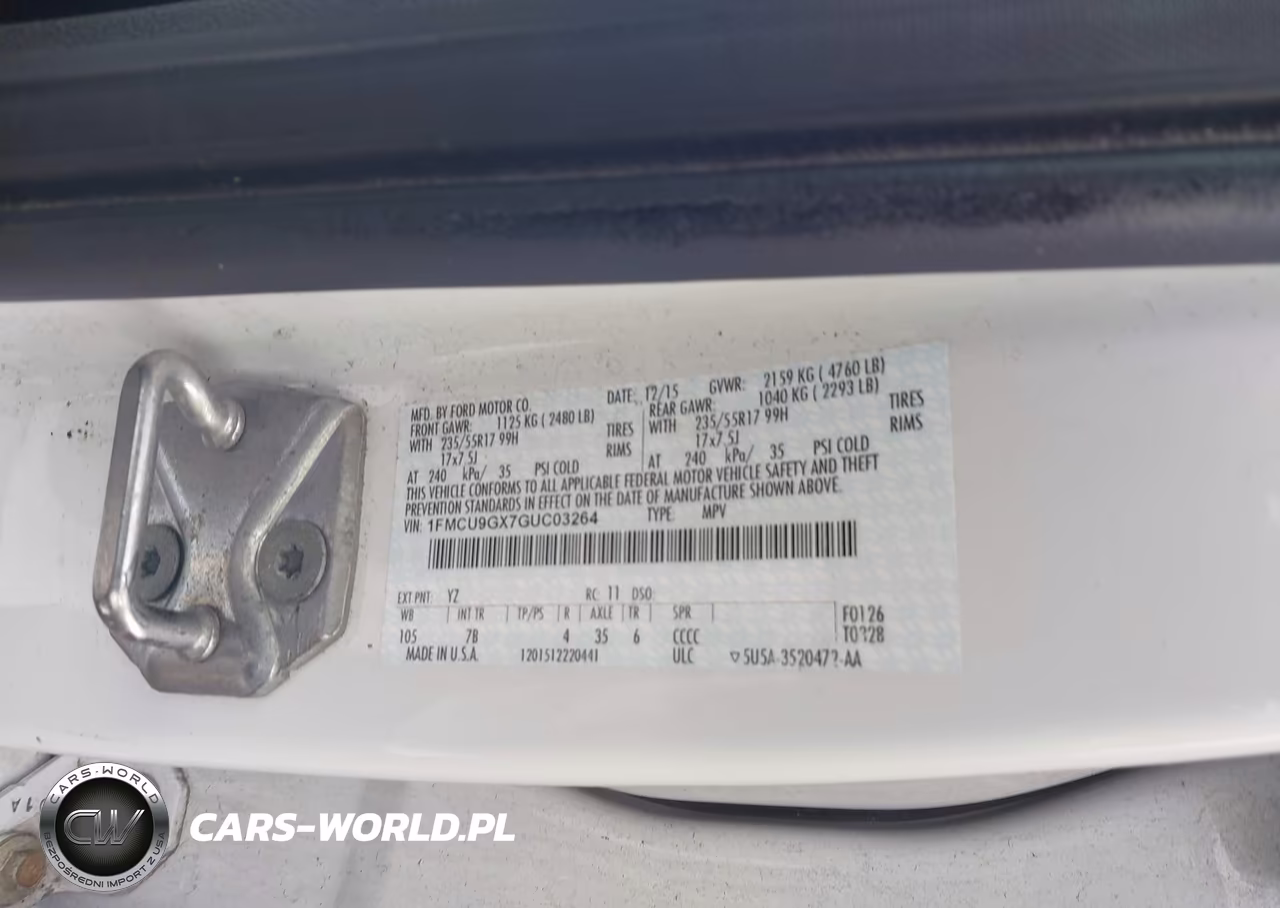 2016 Ford Escape Se VIN:1FMCU9GX7GUC03264 - 9