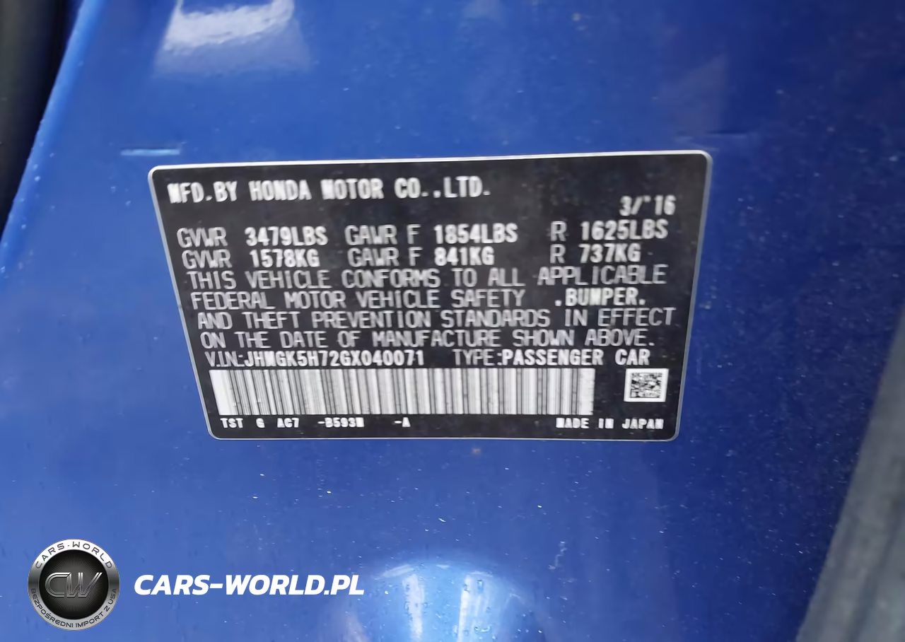 2016 Honda Fit Ex VIN:JHMGK5H72GX040071 - 9