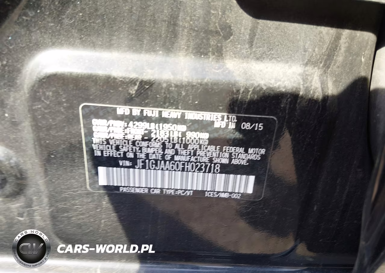2015 Subaru Impreza 2.0I VIN:JF1GJAA60FH023718 - 9