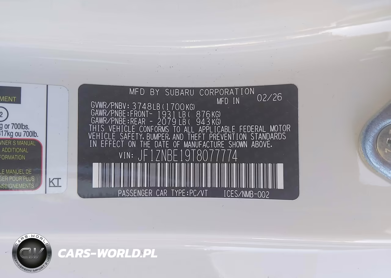 2026 Toyota Gr86 Premium VIN:JF1ZNBE19T8077774 - 9