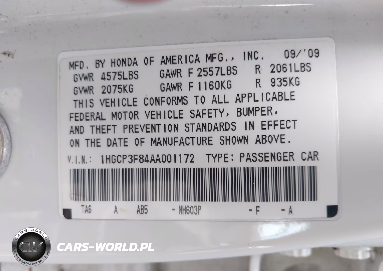 2010 Honda Accord 3.5 Ex-L VIN:1HGCP3F84AA001172 - 9