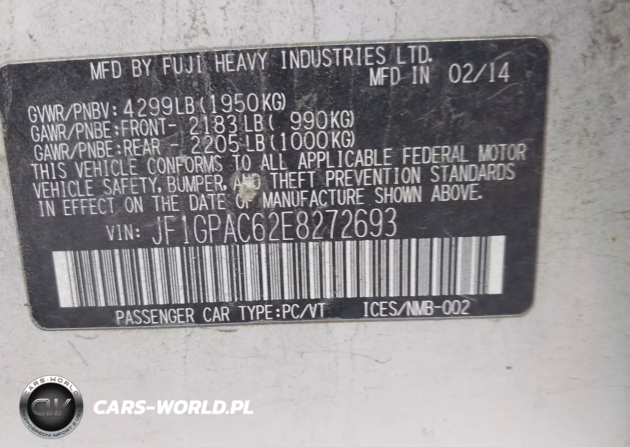 2014 Subaru Impreza 2.0I Premium VIN:JF1GPAC62E8272693 - 9