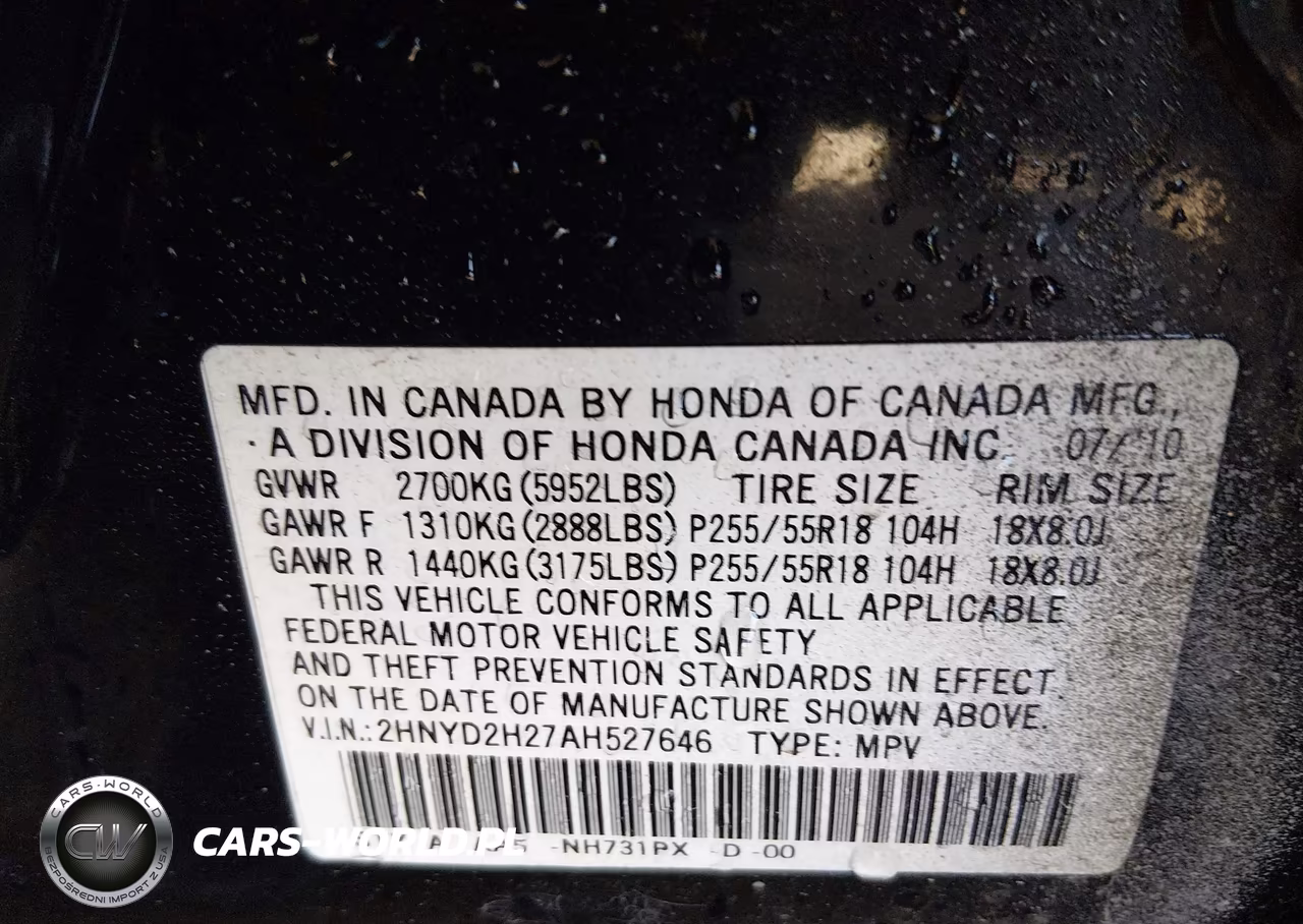 2010 Acura Mdx VIN:2HNYD2H27AH527646 - 9