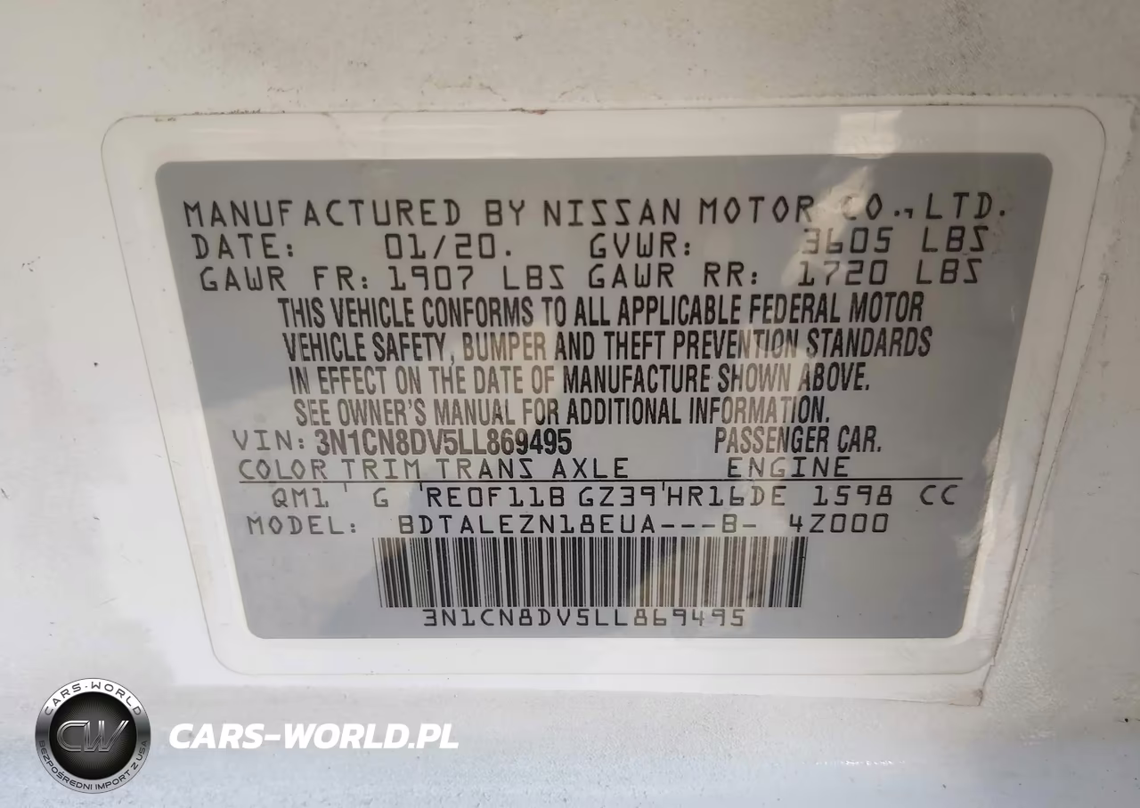 2020 Nissan Versa S Xtronic Cvt VIN:3N1CN8DV5LL869495 - 9