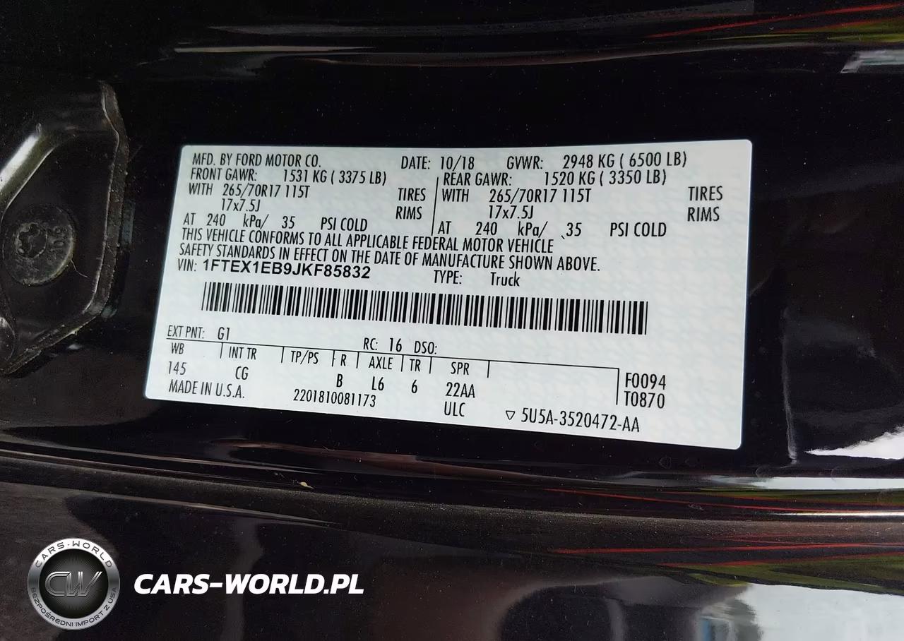 2018 Ford F-150 Xl VIN:1FTEX1EB9JKF85832 - 9