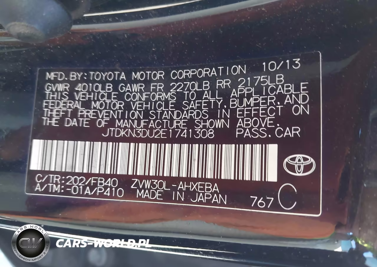 2014 Toyota Prius Two VIN:JTDKN3DU2E1741308 - 9
