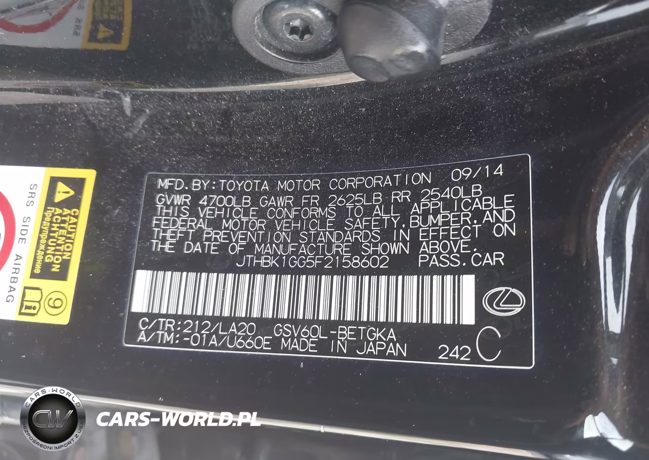 2015 Lexus Es 350 VIN:JTHBK1GG5F2158602 - 9