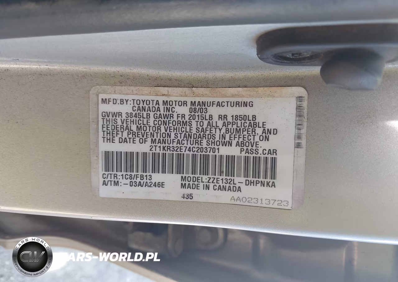2004 Toyota Matrix Xr VIN:2T1KR32E74C203701 - 9