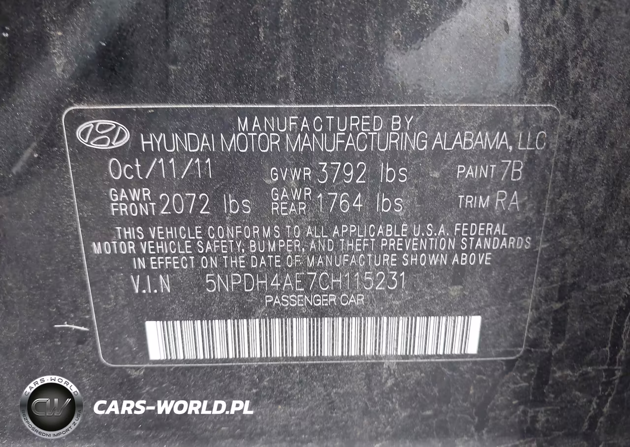 2012 Hyundai Elantra Limited VIN:5NPDH4AE7CH115231 - 9