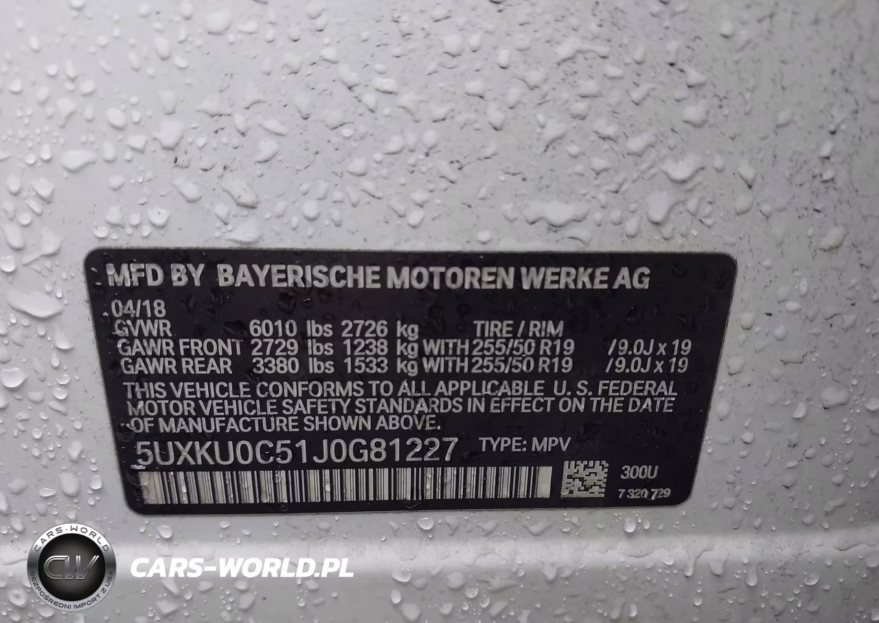 2018 BMW X6 Sdrive35I VIN:5UXKU0C51J0G81227 - 9