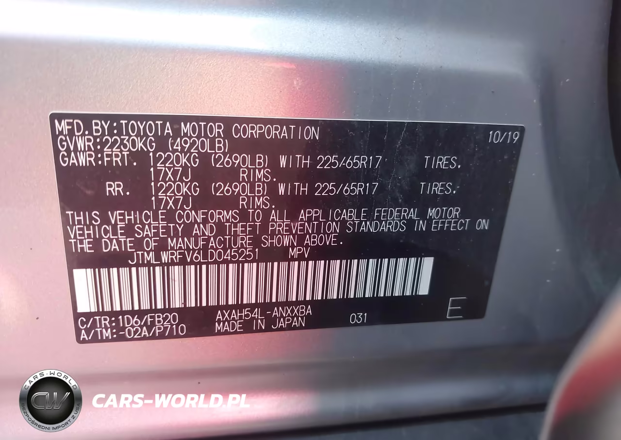 2020 Toyota Rav4 Hybrid Le VIN:JTMLWRFV6LD045251 - 9