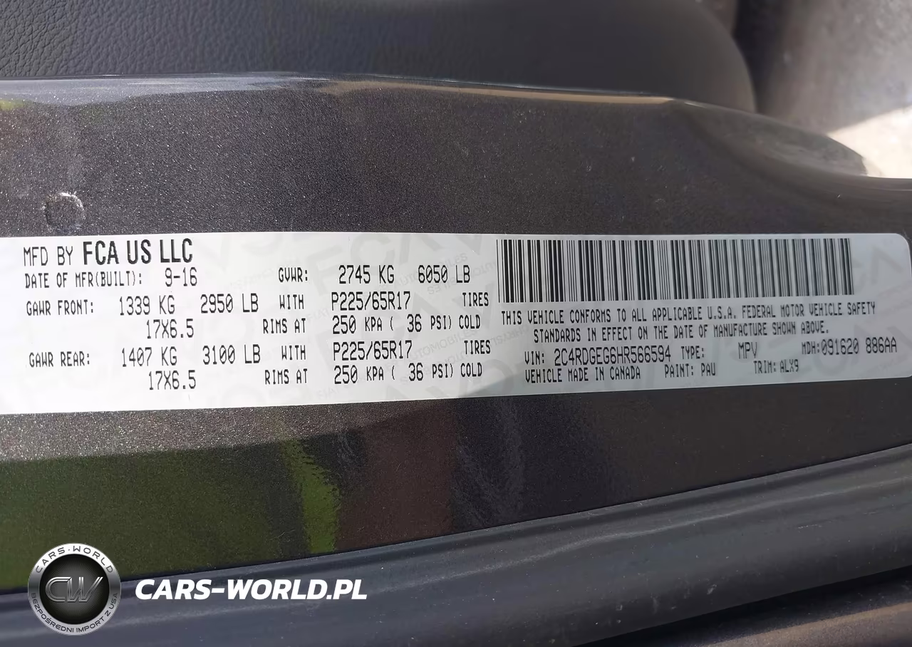 2017 Dodge Grand Caravan Gt VIN:2C4RDGEG6HR566594 - 9