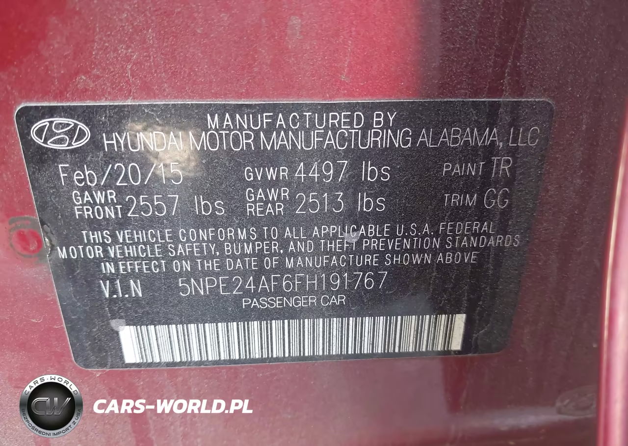 2015 Hyundai Sonata Se VIN:5NPE24AF6FH191767 - 9