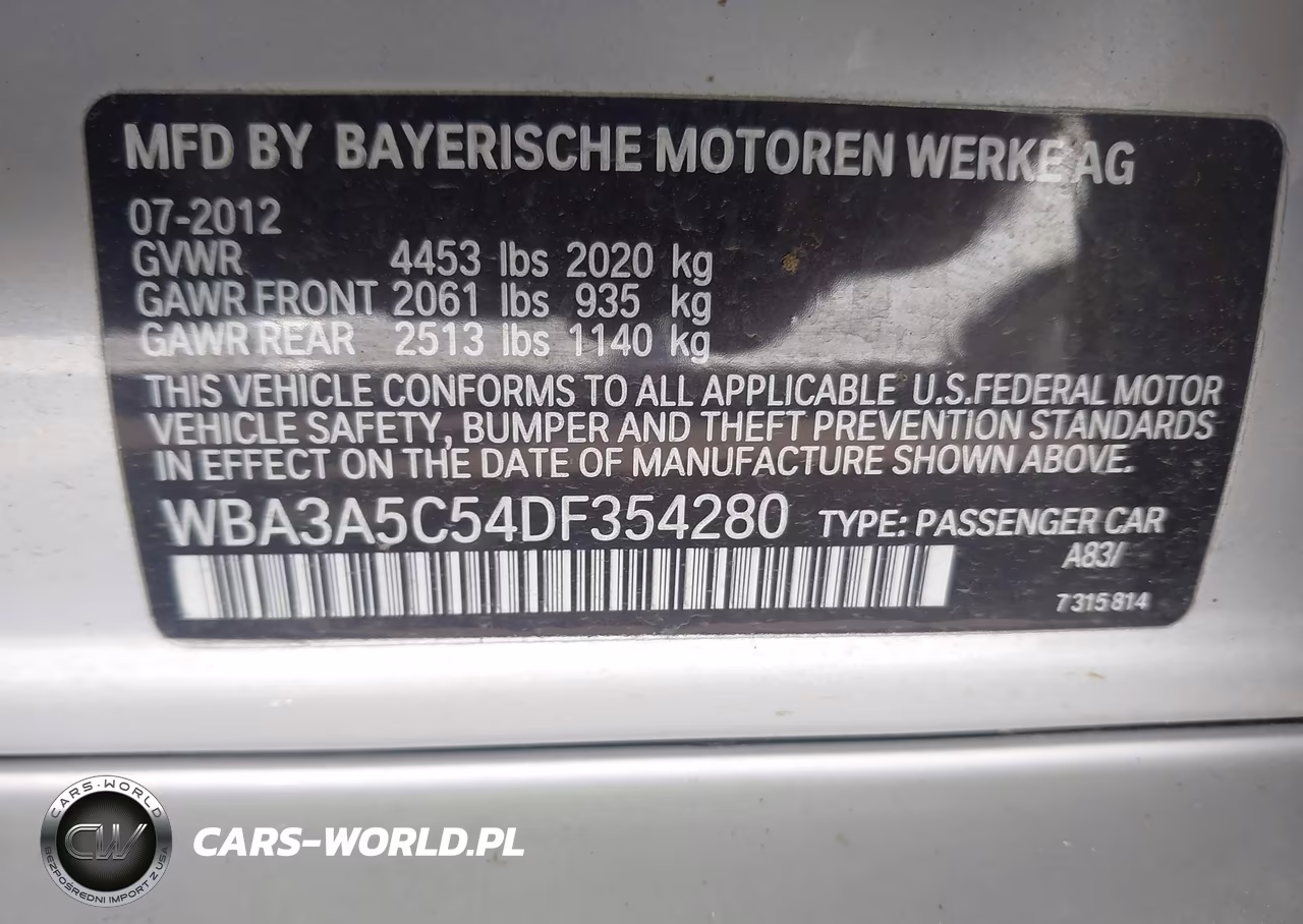 2013 BMW 328I VIN:WBA3A5C54DF354280 - 9
