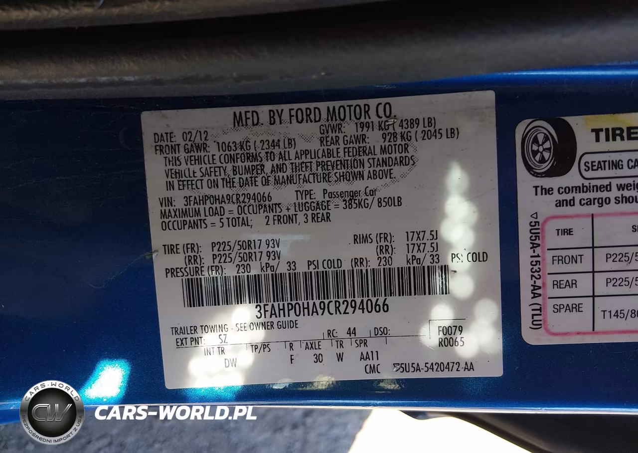 2012 Ford Fusion Se VIN:3FAHP0HA9CR294066 - 9