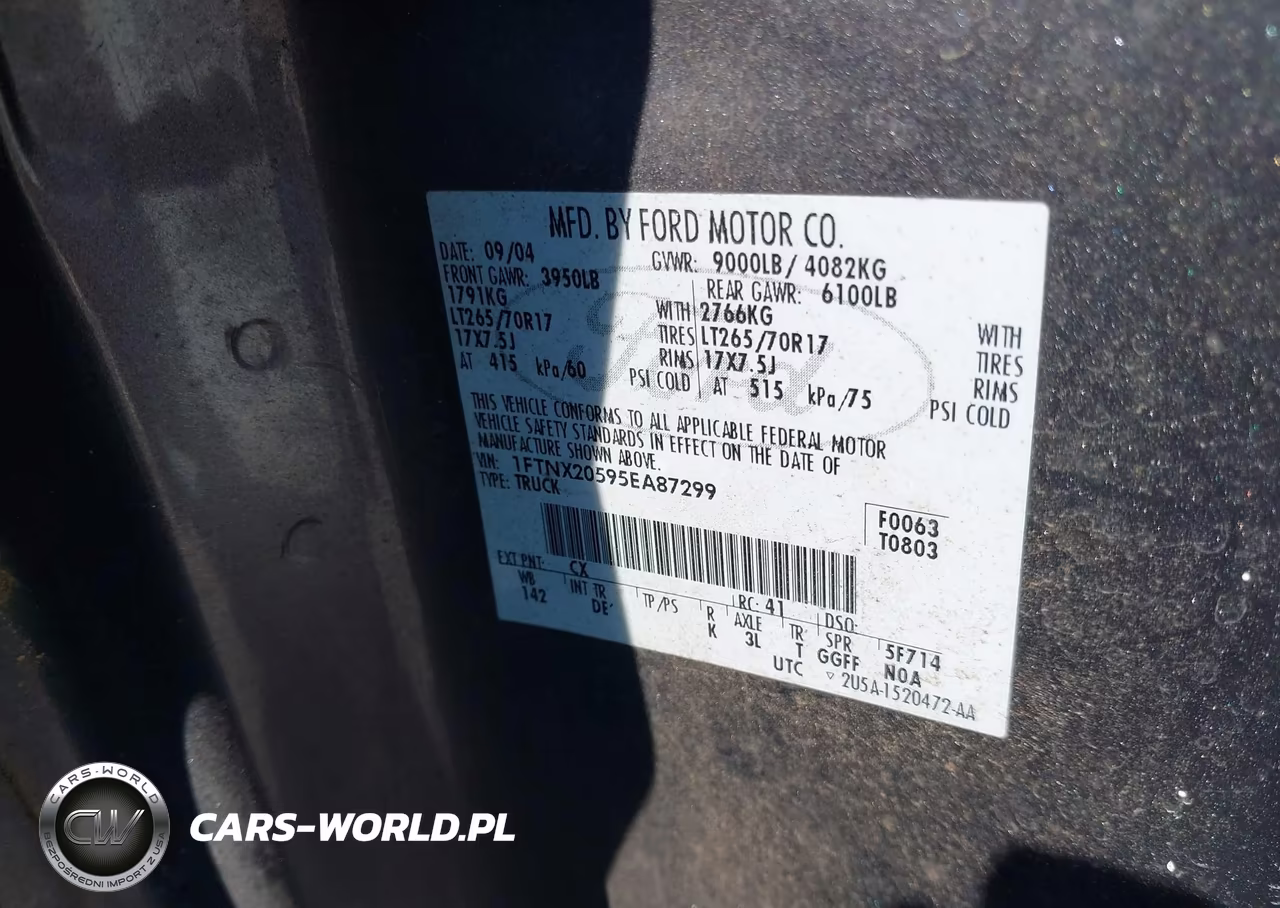 2005 Ford F-250 Lariat-Xl-Xlt VIN:1FTNX20595EA87299 - 9
