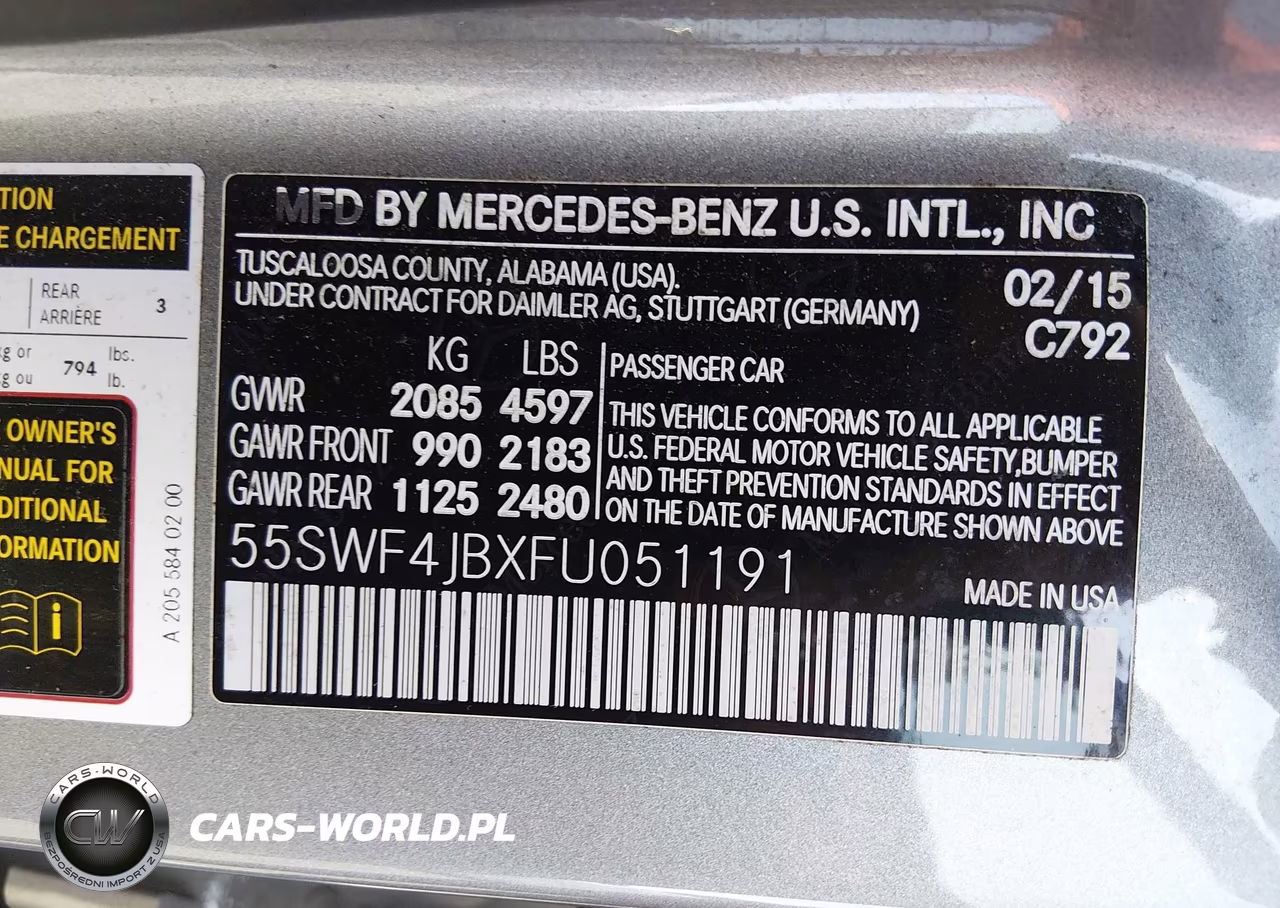 2015 Mercedes-Benz C 300 VIN:55SWF4JBXFU051191 - 9