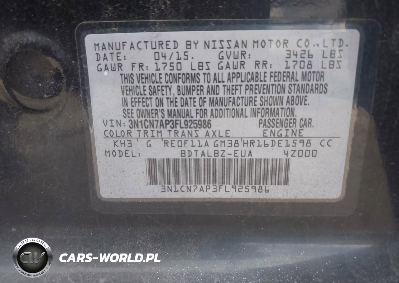 2015 Nissan Versa 1.6 Sv VIN:3N1CN7AP3FL925986 - 9
