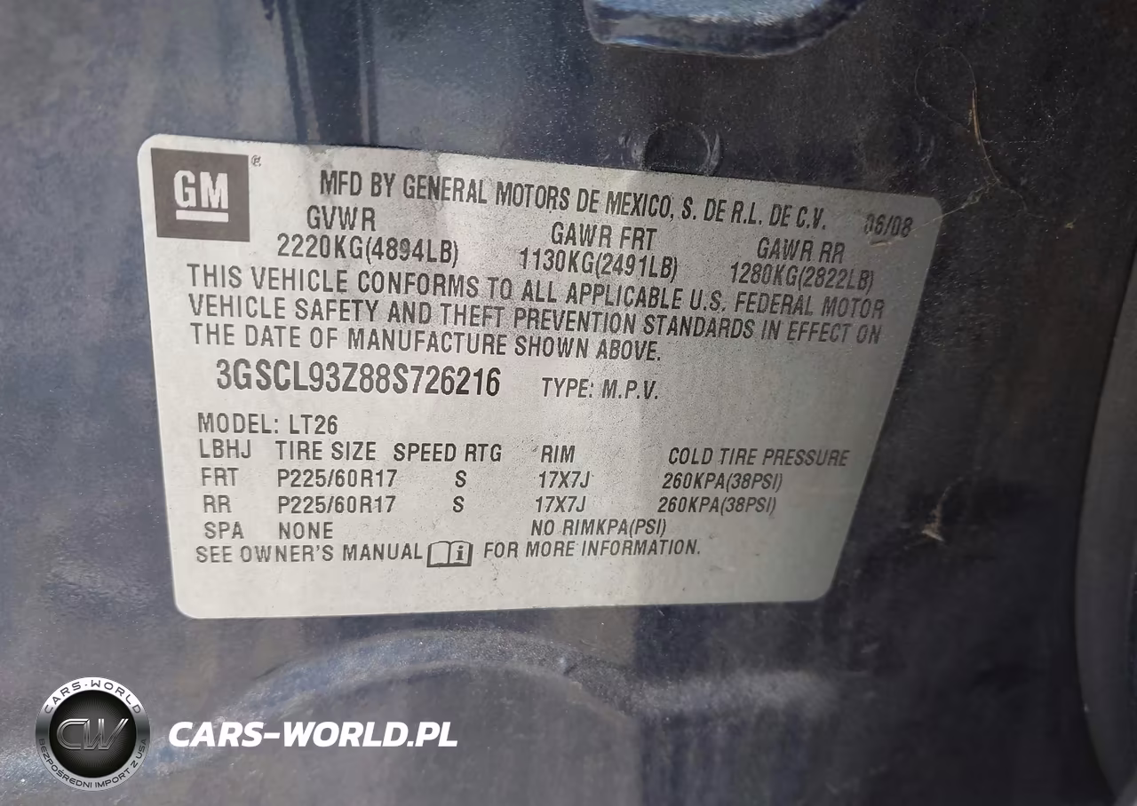 2008 Saturn Vue Hybrid VIN:3GSCL93Z88S726216 - 9
