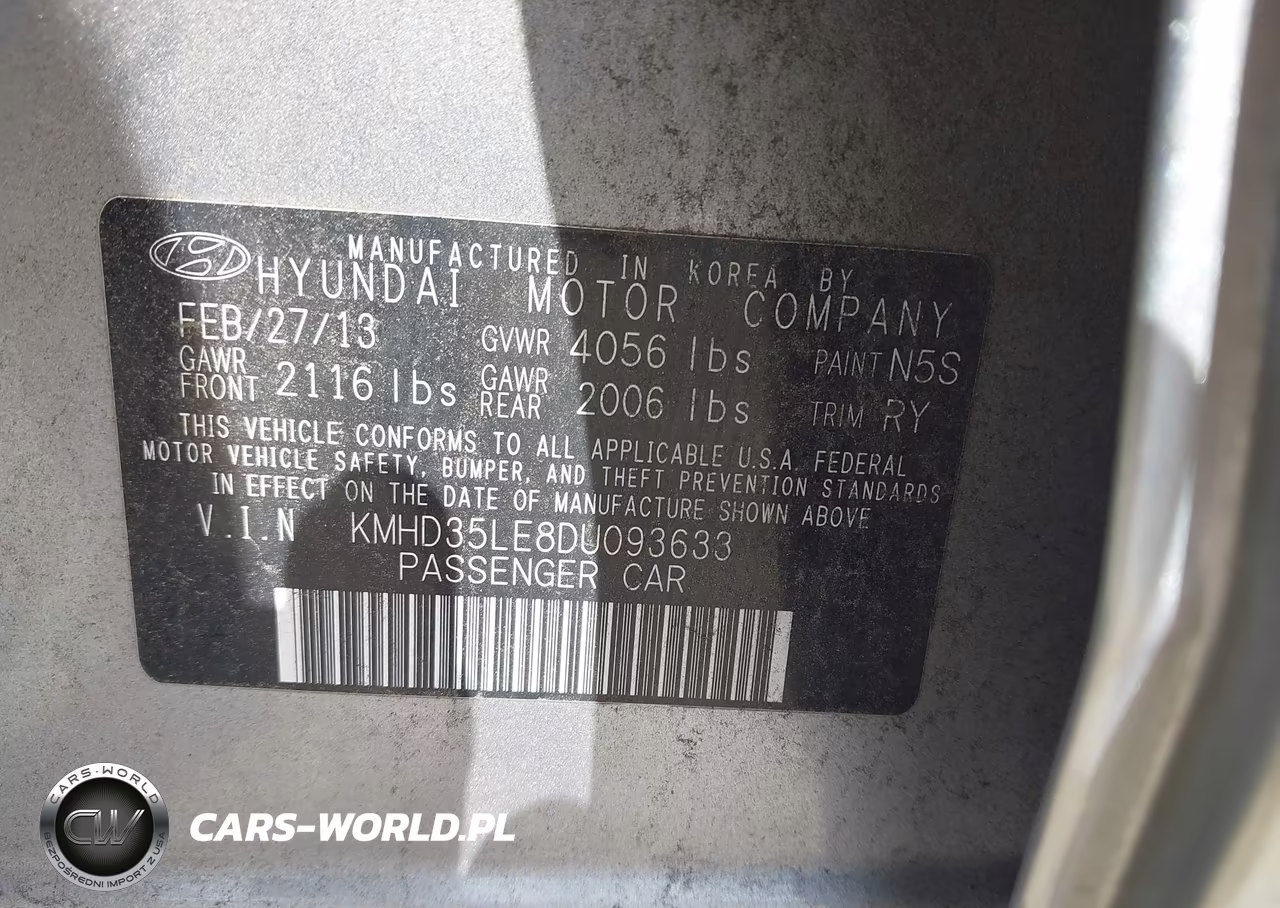 2013 Hyundai Elantra Gt VIN:KMHD35LE8DU093633 - 9