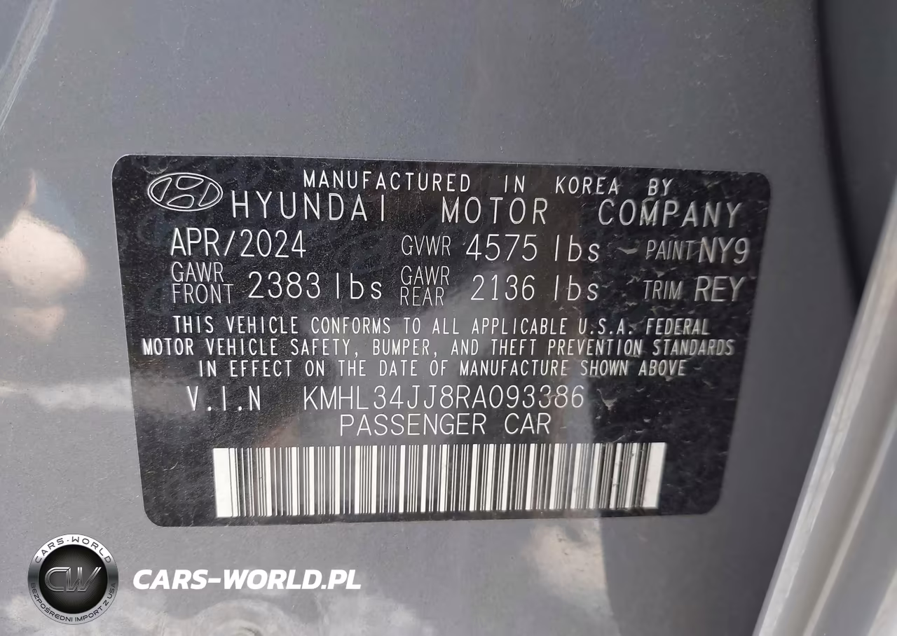 2024 Hyundai Sonata Hybrid Sel VIN:KMHL34JJ8RA093386 - 9